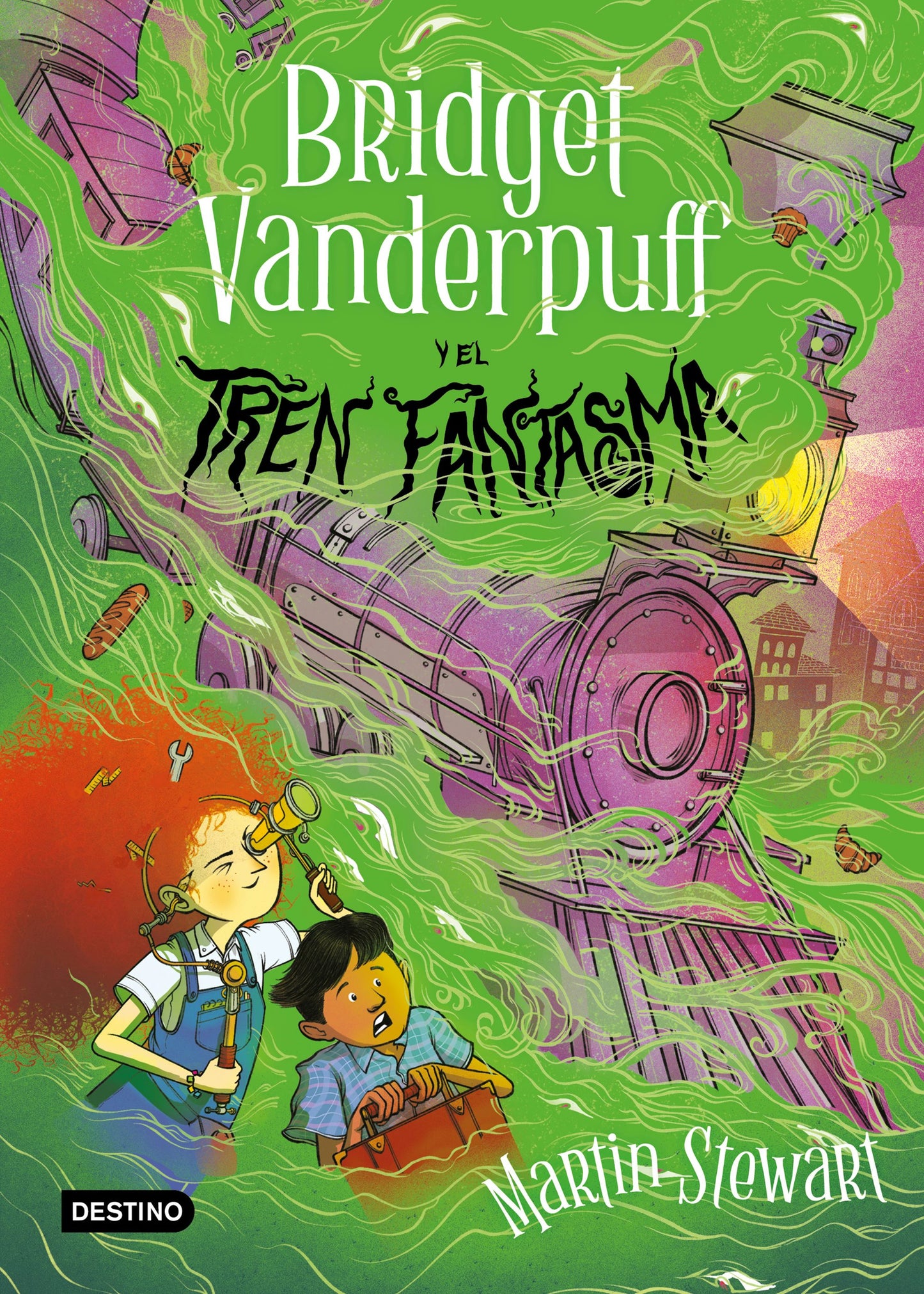 Book cover image for Bridget Vanderpuff 2. Bridget Vanderpuff y el tren fantasma / Bridget Vanderpuff and the Ghost Train #2 ISBN: 9786073924061