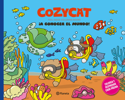 Cover image for Cozy Cat 4. ¡A conocer el mundo! Libro de actividades / Cozy Cat 4. Let’s Explore the World! Activity Book  (Feel-Good Coloring Books), isbn: 9786073934848