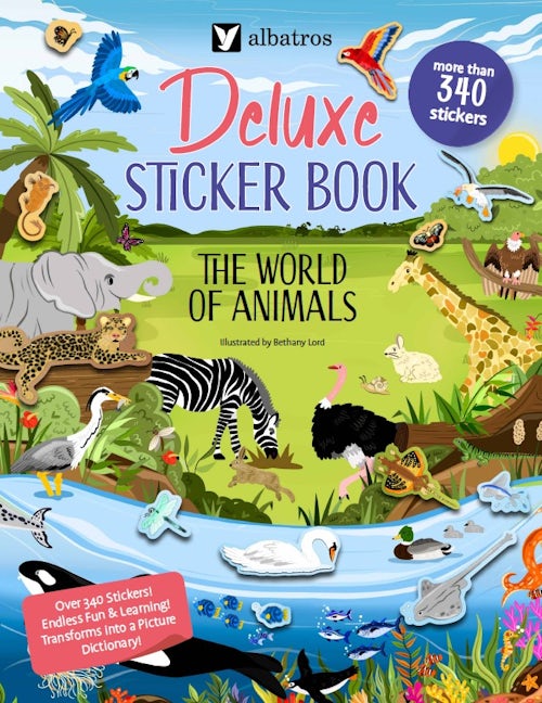 Book cover image for Deluxe Sticker Book: The World of Animals ISBN: 9788000074665