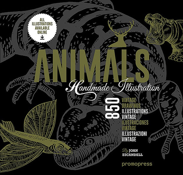 Cover image for Animals: 850 Handmade Illustrations, isbn: 9788416504190