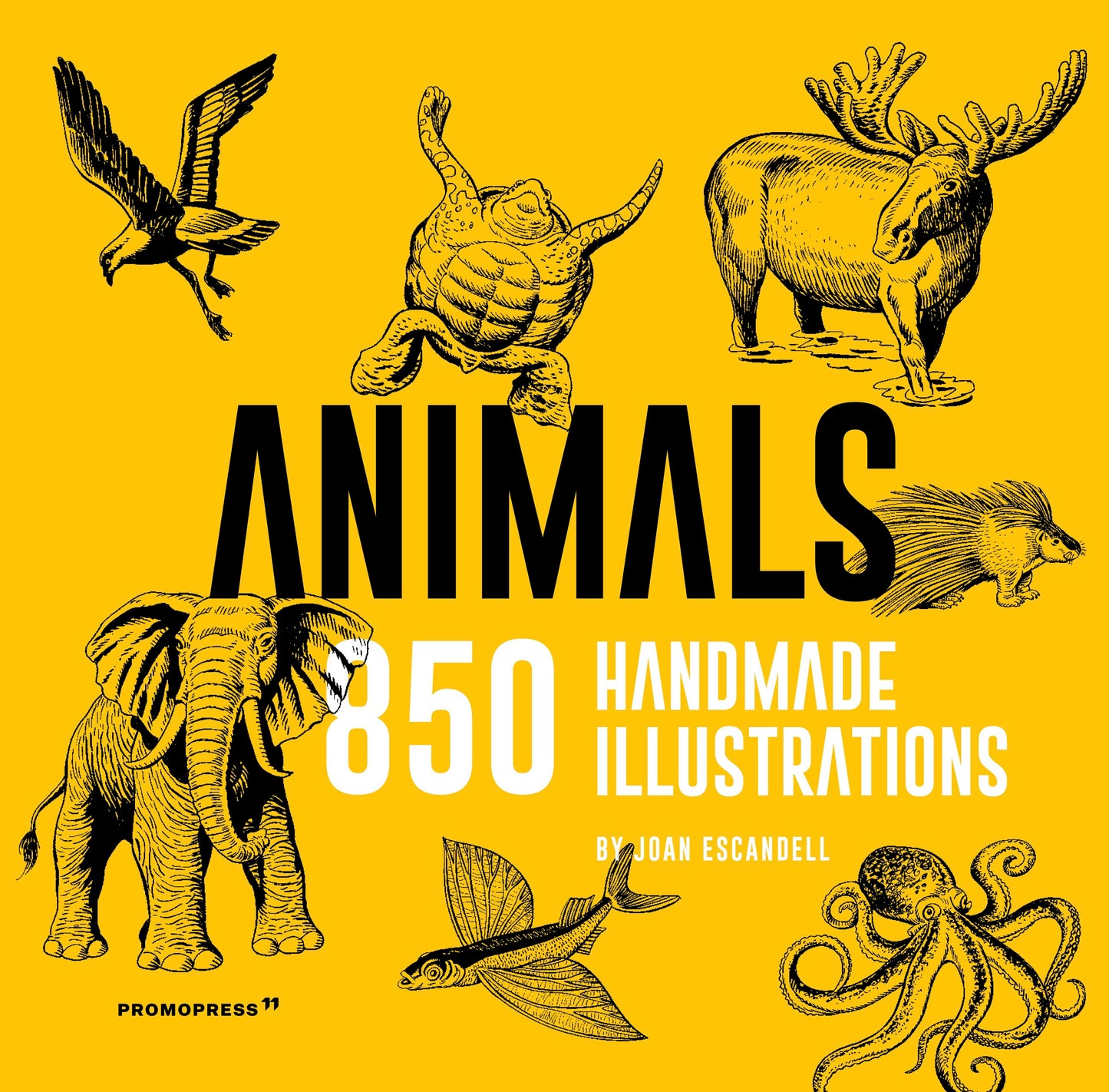 Book cover image for Animals: 850 Handmade Illustrations ISBN: 9788417412883