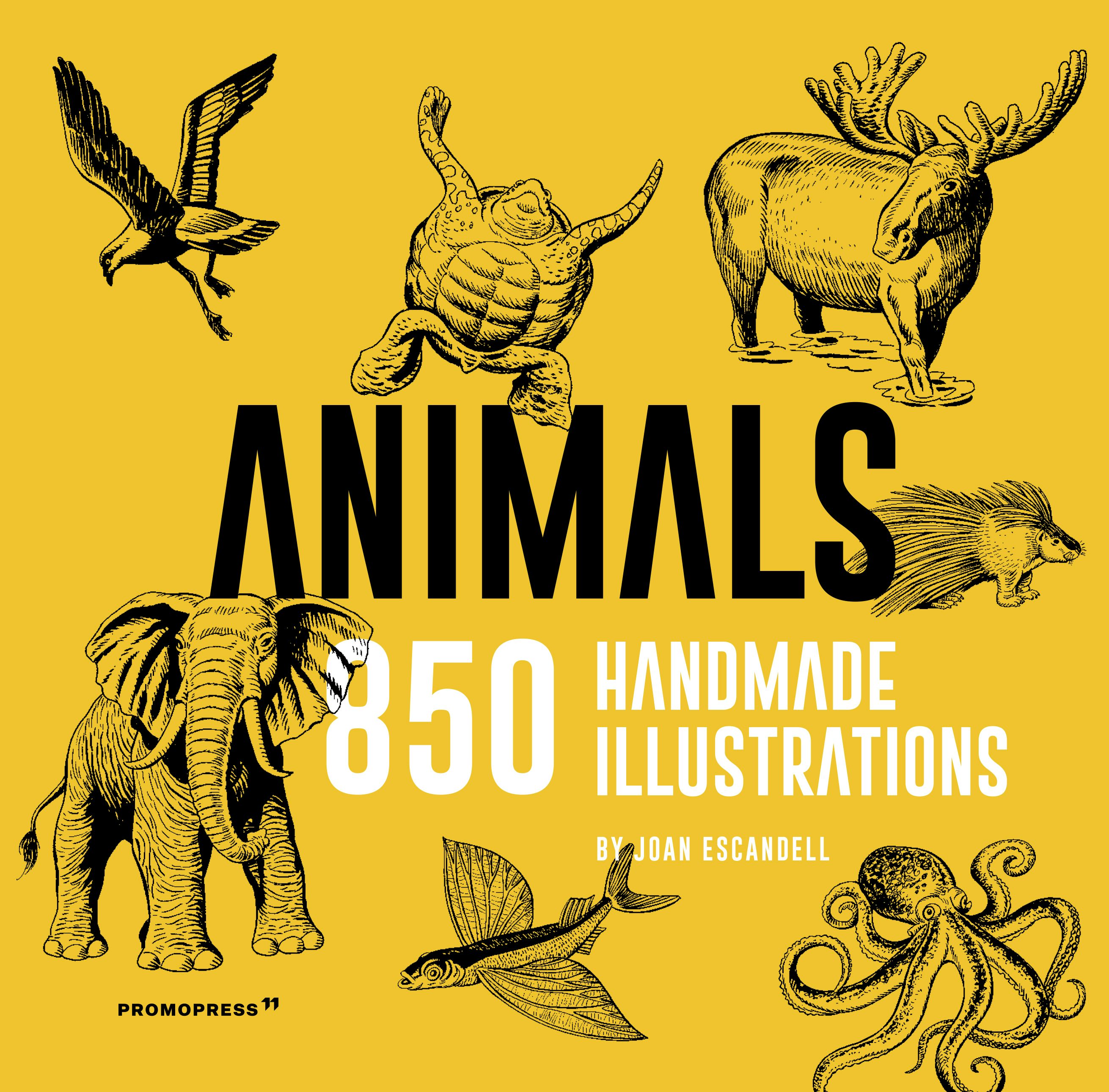 Book cover image for Animals: 850 Handmade Illustrations ISBN: 9788417412883