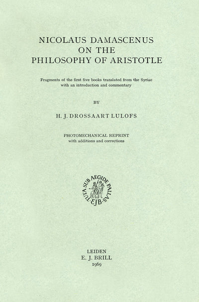 Cover image for On the Philosophy of Aristotle, isbn: 9789004017252