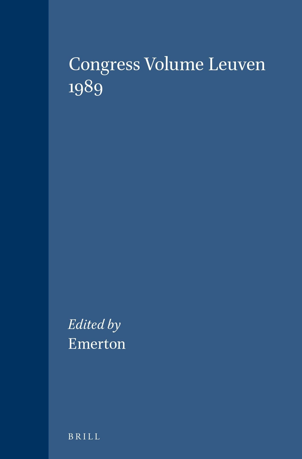 Book cover image for Congress Volume Leuven 1989 ISBN: 9789004093980