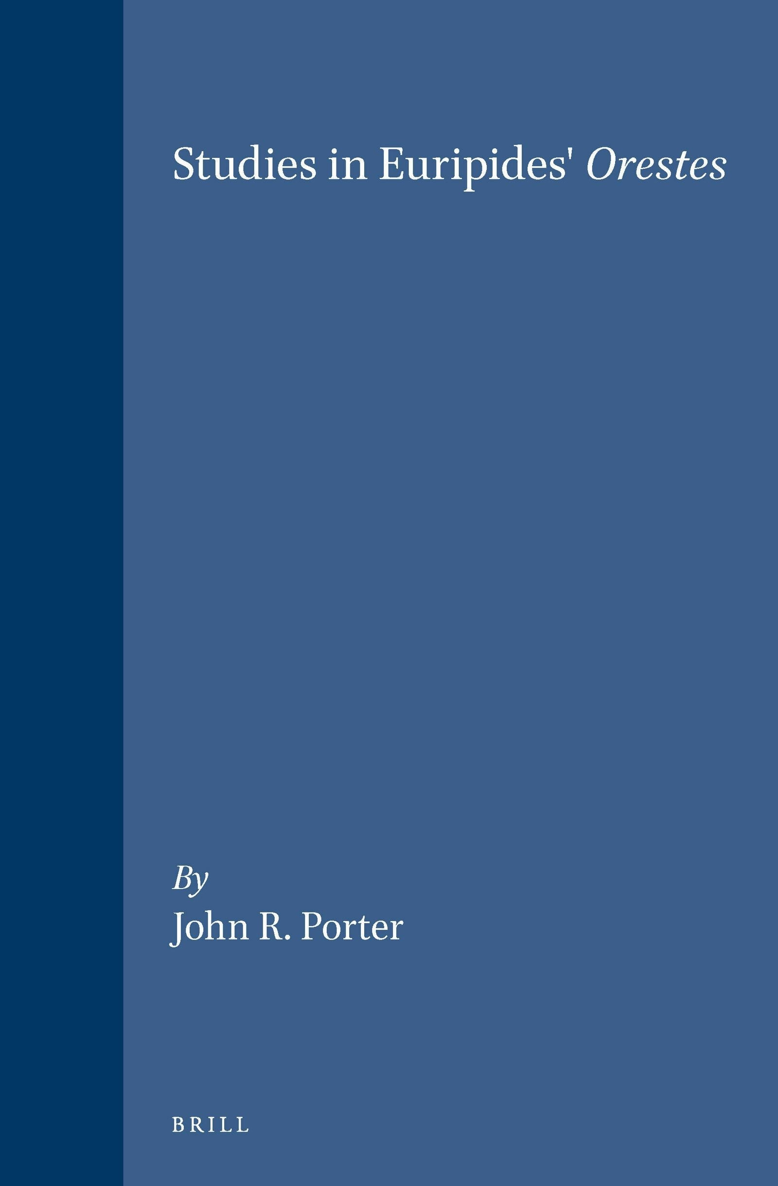 Book cover image for Studies in Euripides' Orestes ISBN: 9789004096622