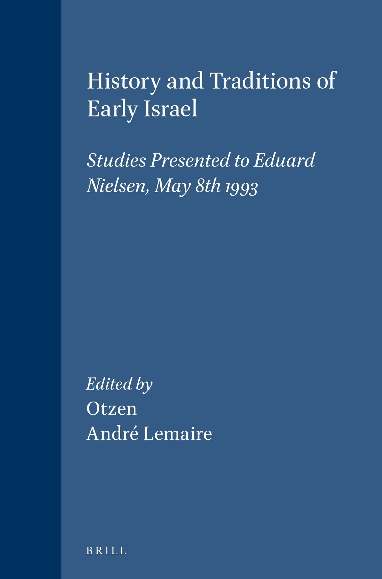 Book cover image for History and Traditions of Early Israel ISBN: 9789004098510
