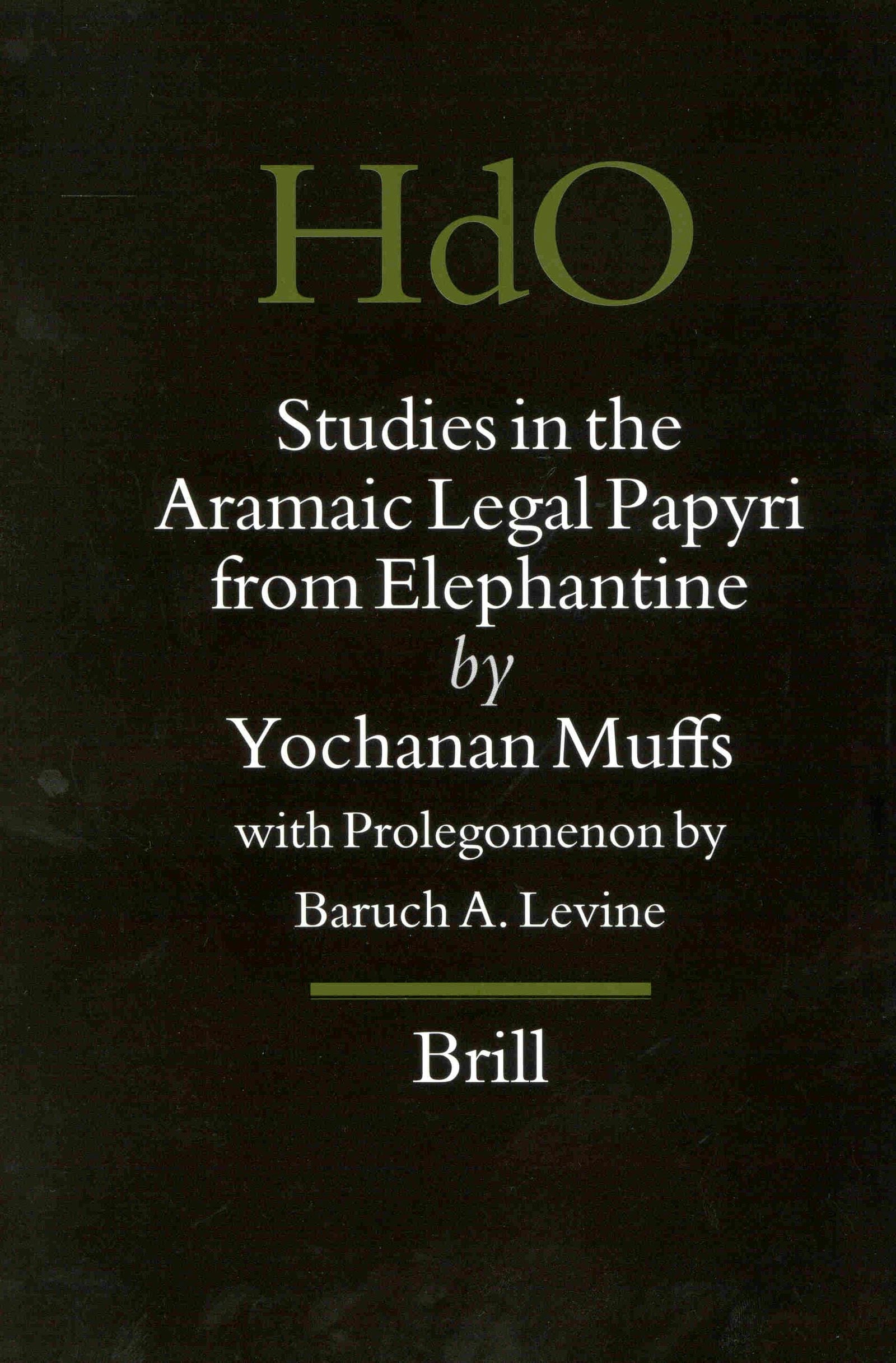 Book cover image for Studies in the Aramaic Legal Papyri from Elephantine ISBN: 9789004128682