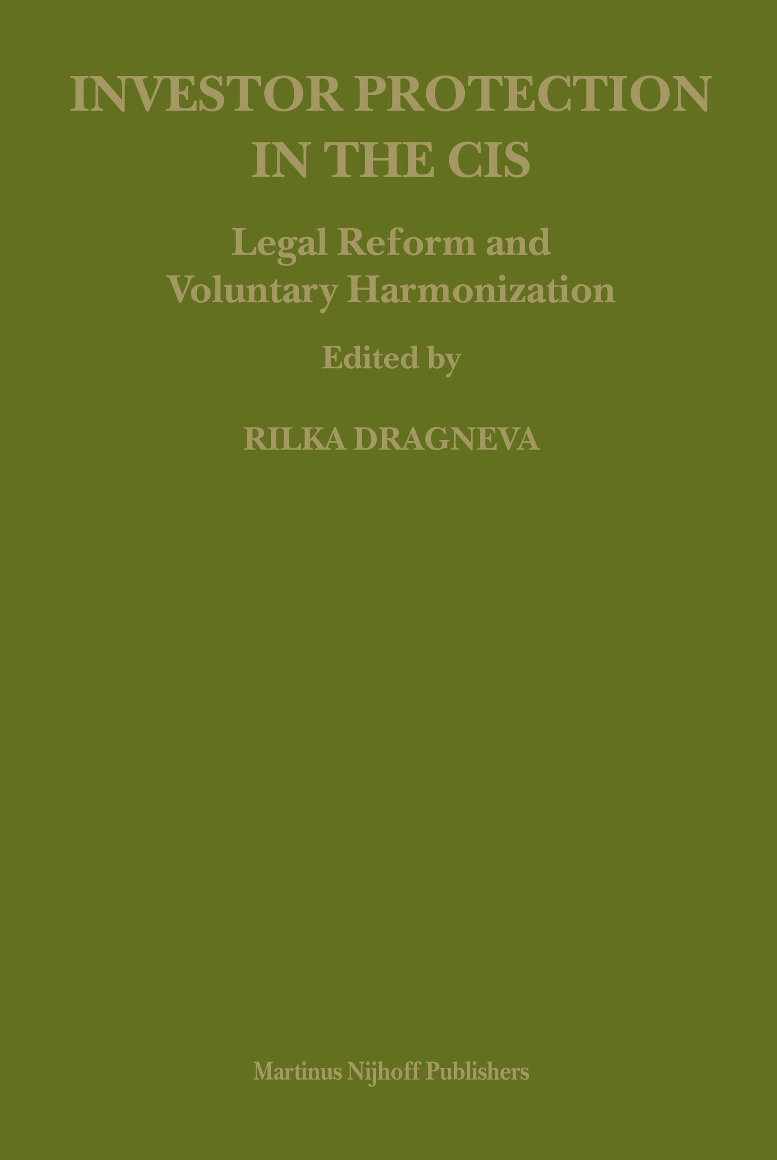 Book cover image for Investor Protection in the CIS ISBN: 9789004155329