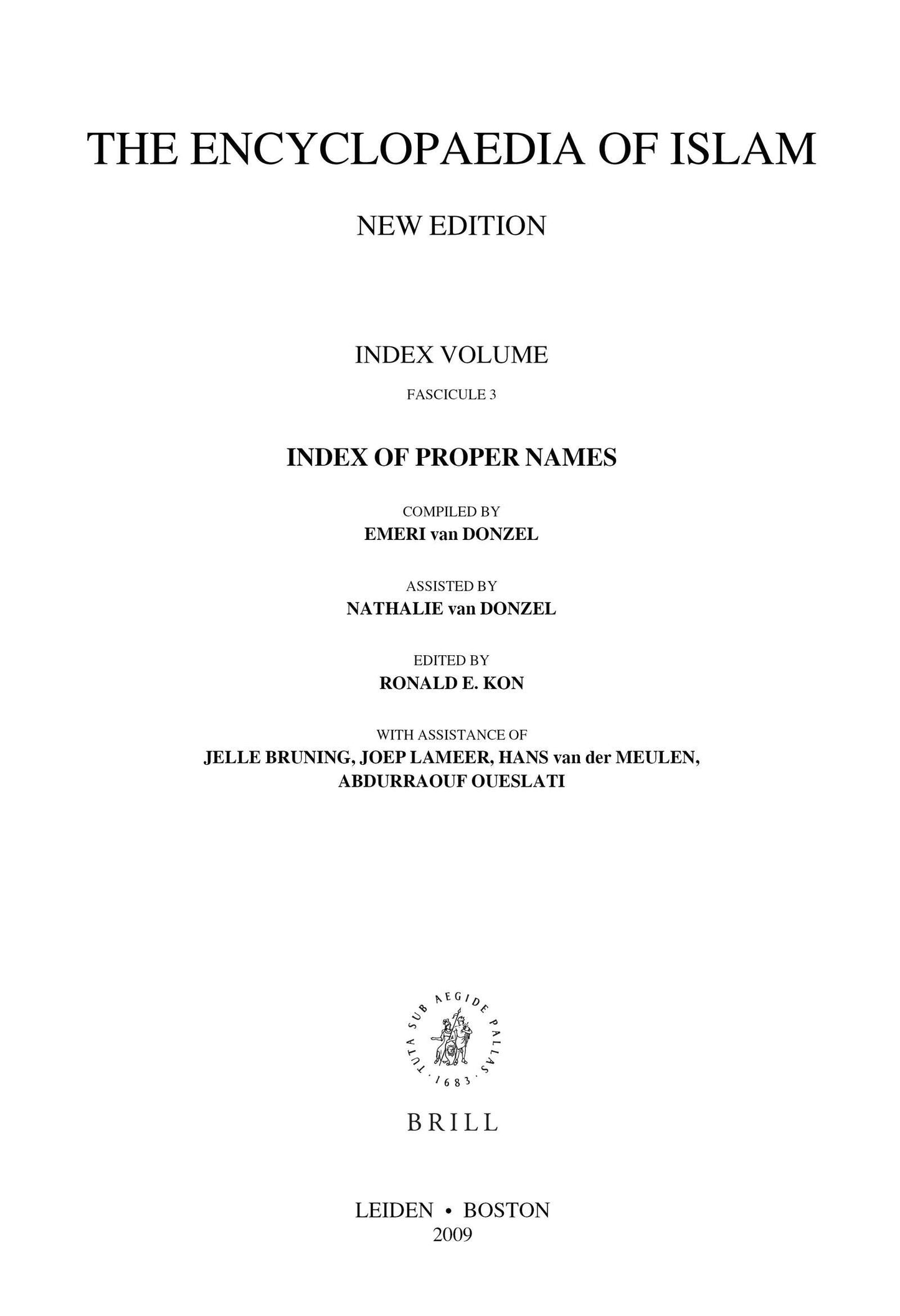 Book cover image for Encyclopaedia of Islam, Index of Proper Names ISBN: 9789004178977