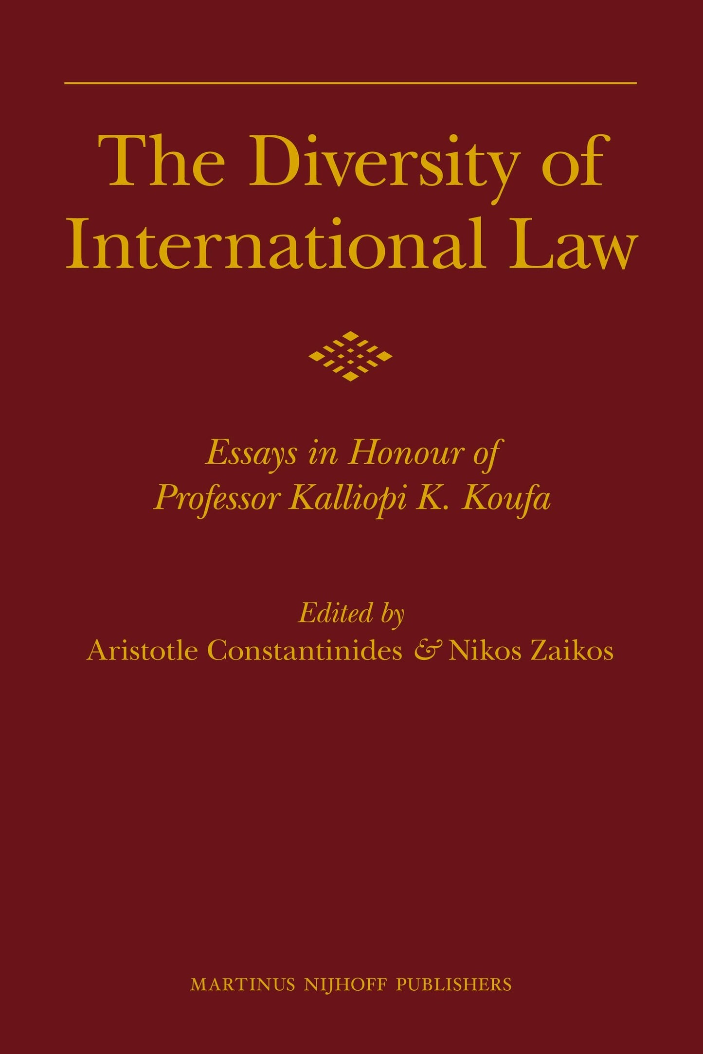 Book cover image for The Diversity of International Law ISBN: 9789004180390