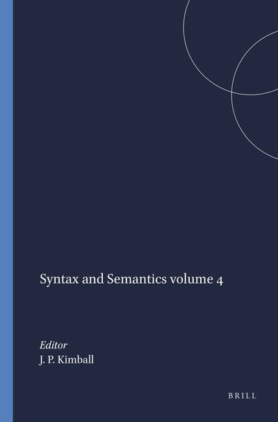 Cover image for Syntax and Semantics volume 4, isbn: 9789004368569