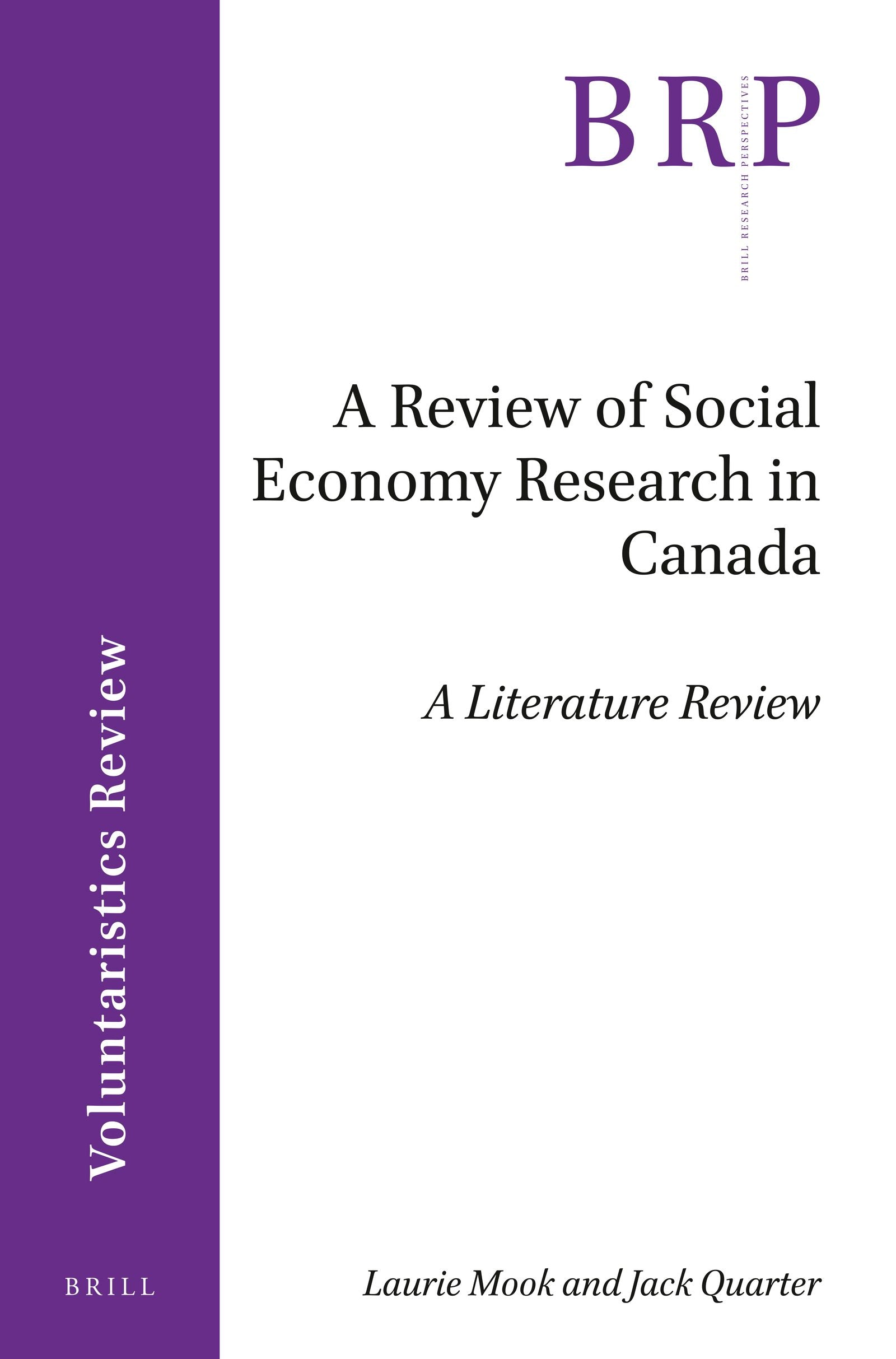 Book cover image for A Review of Social Economy Research in Canada ISBN: 9789004398603