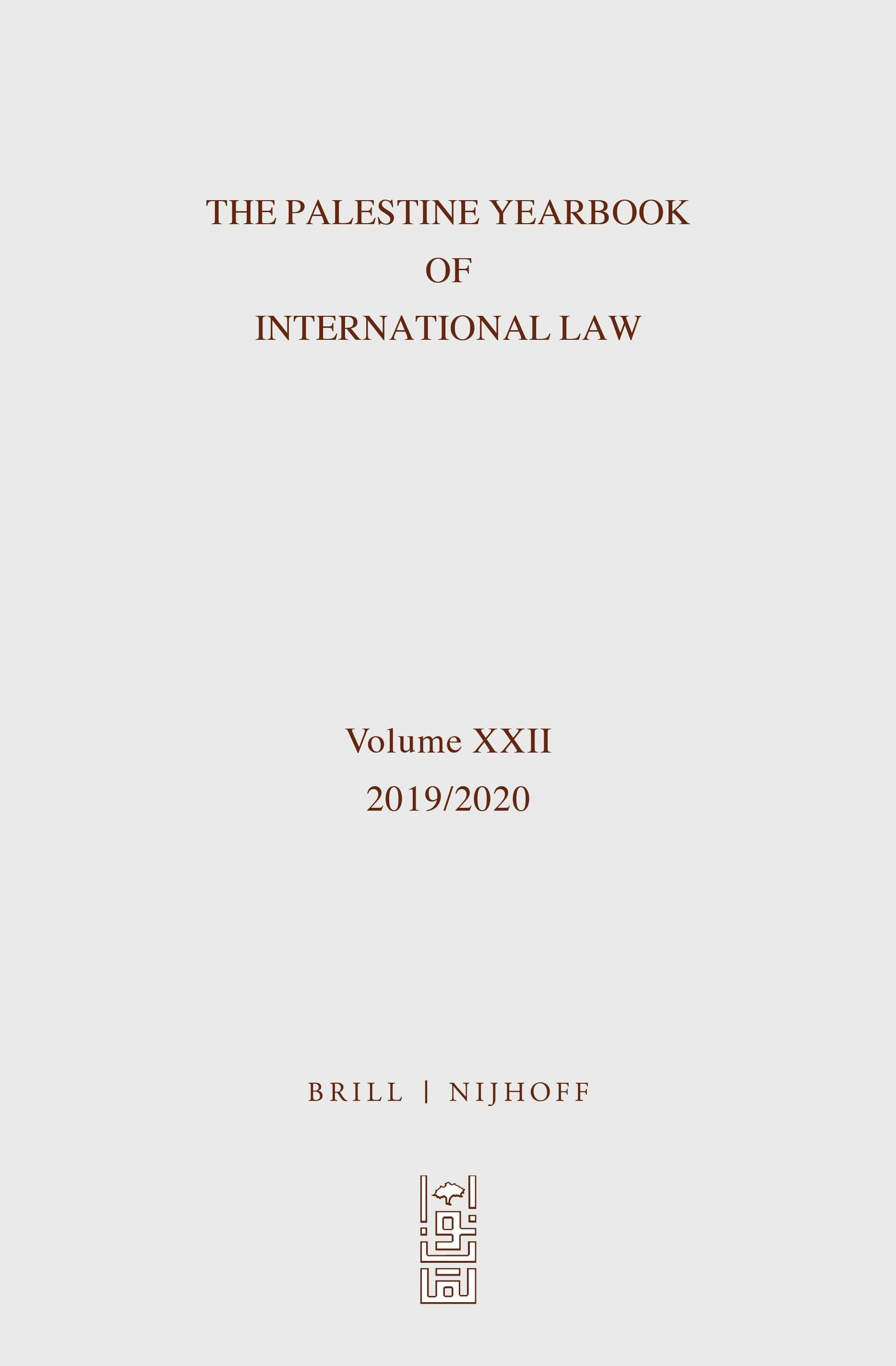 Book cover image for The Palestine Yearbook of International Law (2019-2020) ISBN: 9789004499126