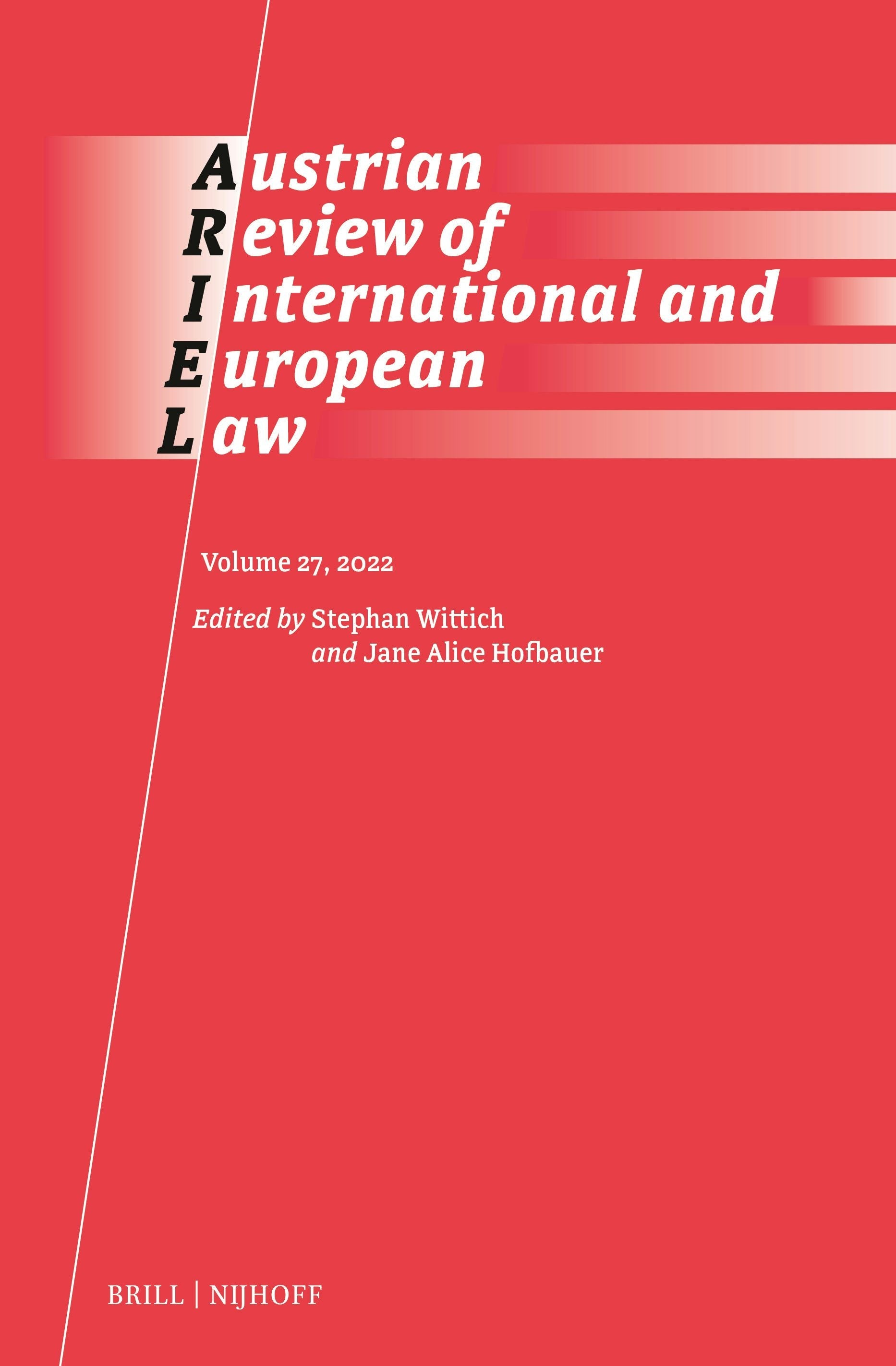 Book cover image for Austrian Review of International and European Law, 2022 ISBN: 9789004705555