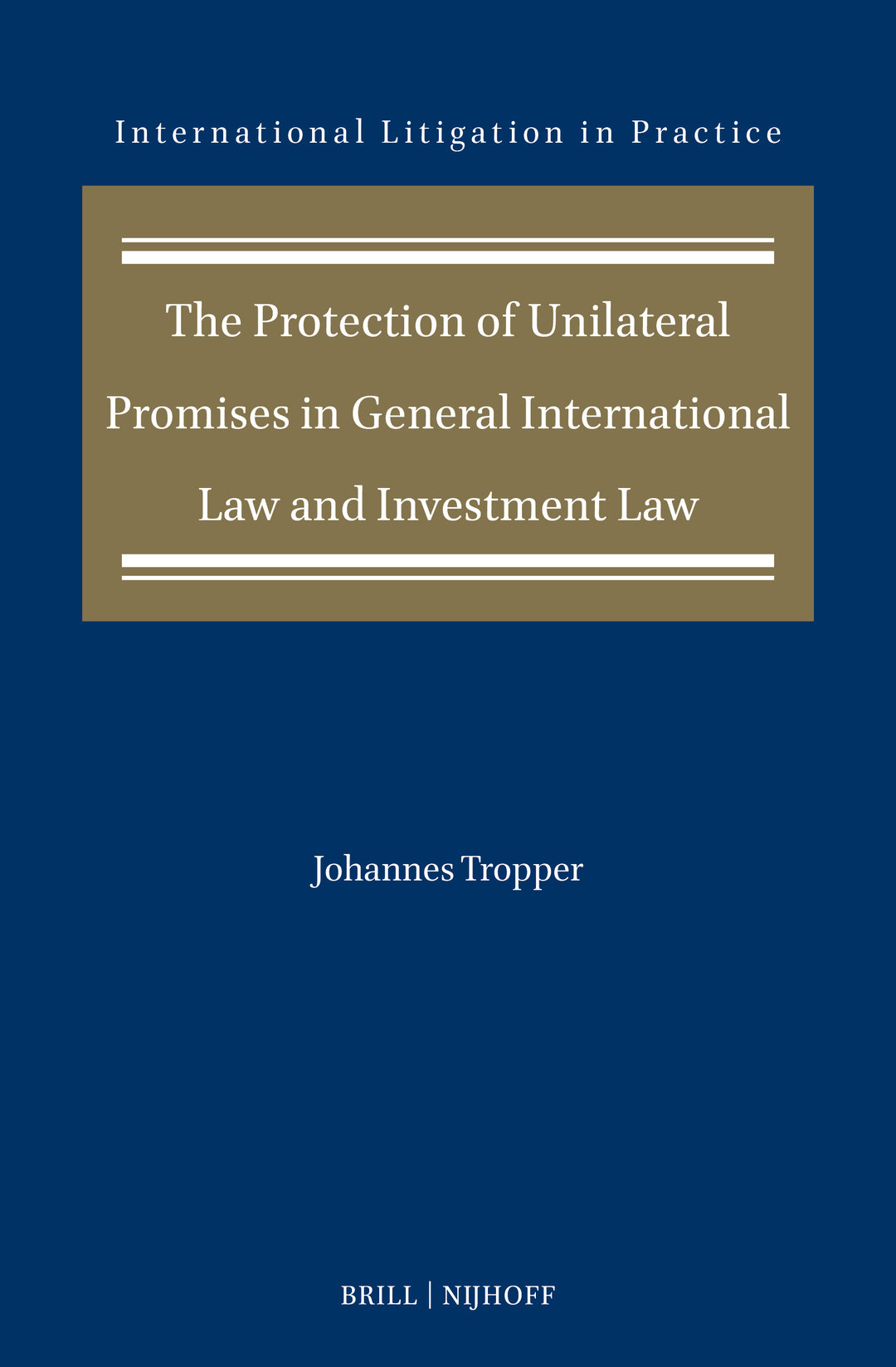Cover image for The Protection of Unilateral Promises in General International Law and Investment Law ISBN 9789004772939