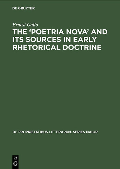 The ‘Poetria Nova’ and its Sources in Early Rhetorical Doctrine