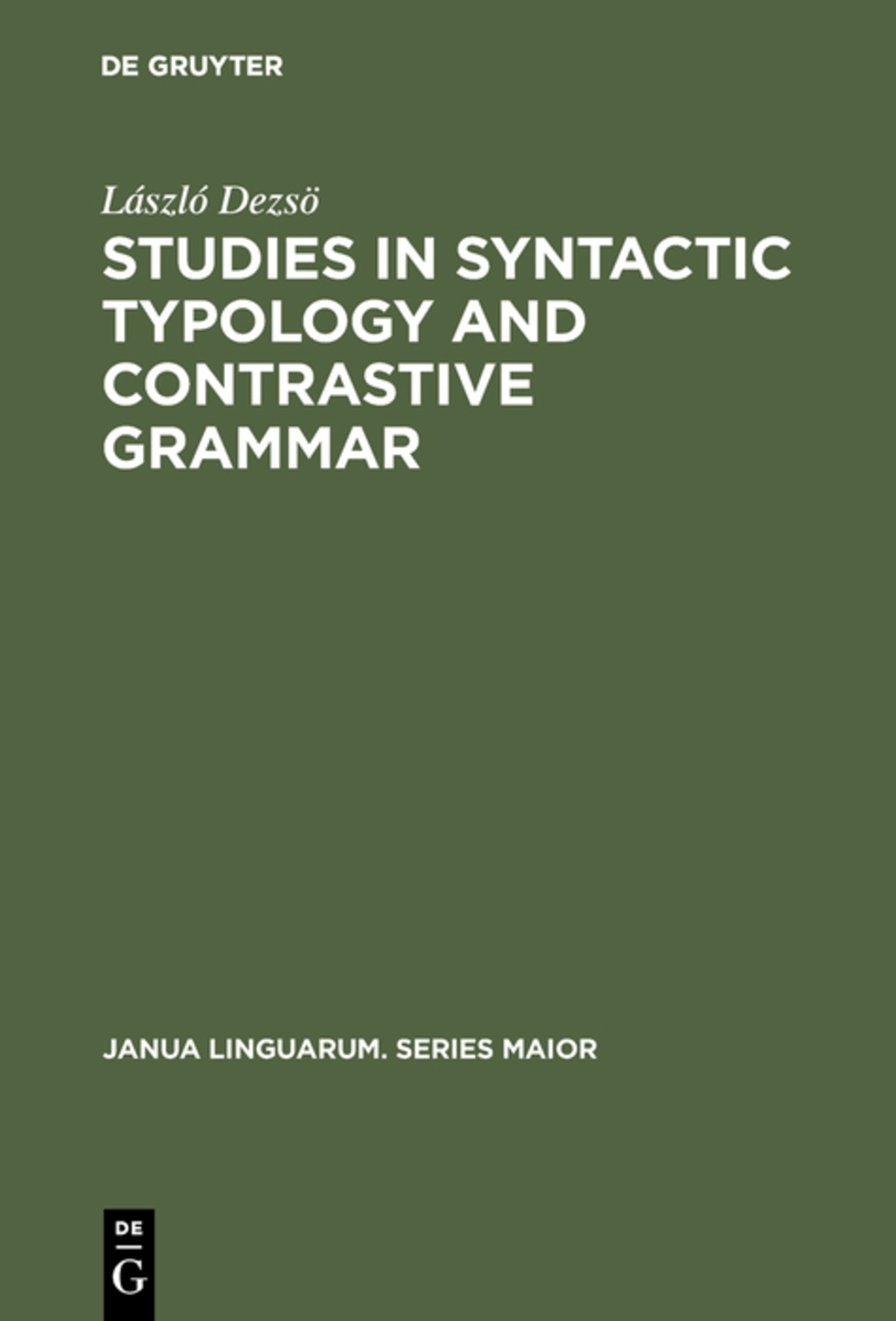 Cover image for Studies in Syntactic Typology and Contrastive Grammar ISBN 9789027931085