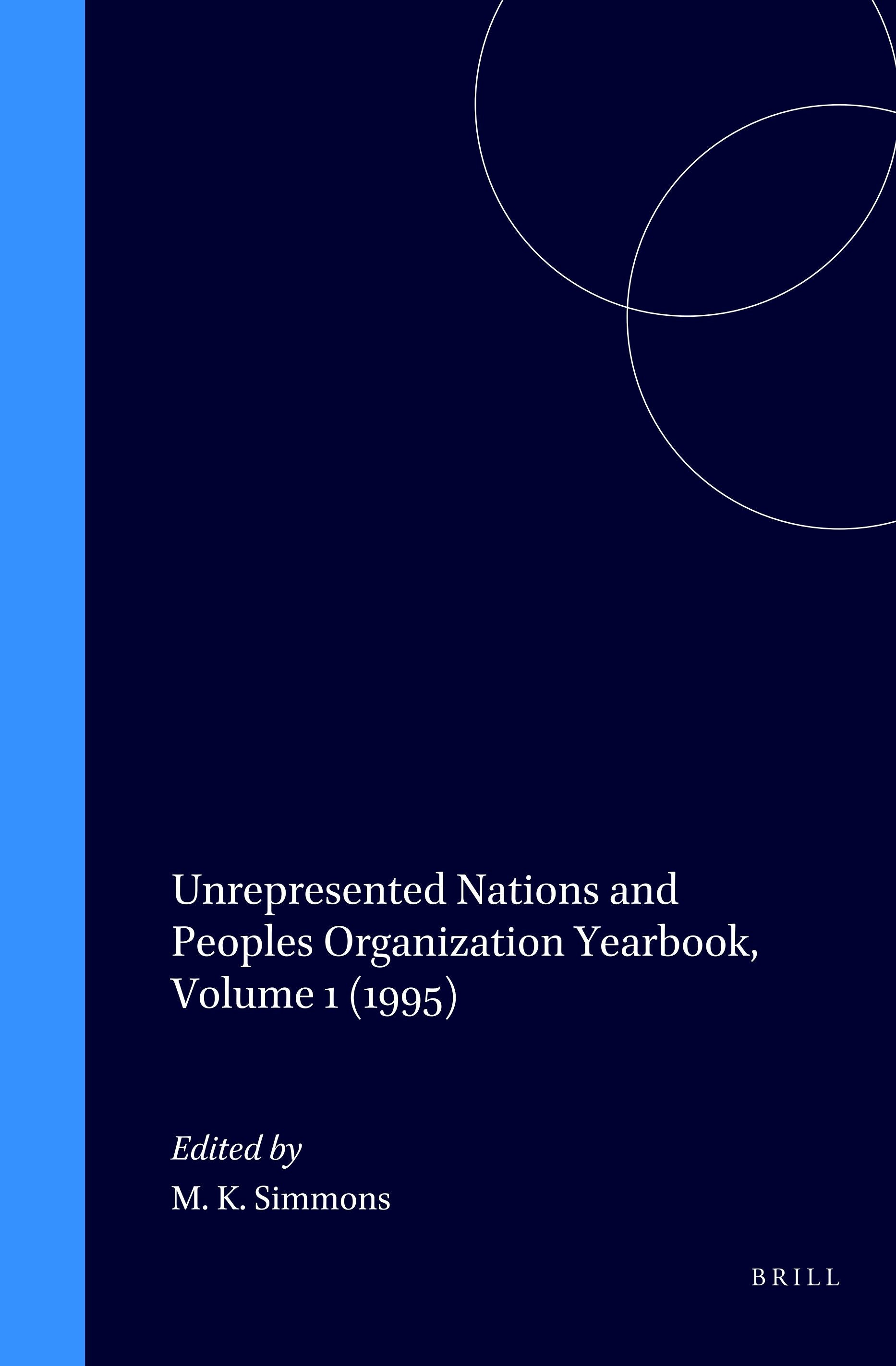Book cover image for Unrepresented Nations and Peoples Organization ISBN: 9789041102232