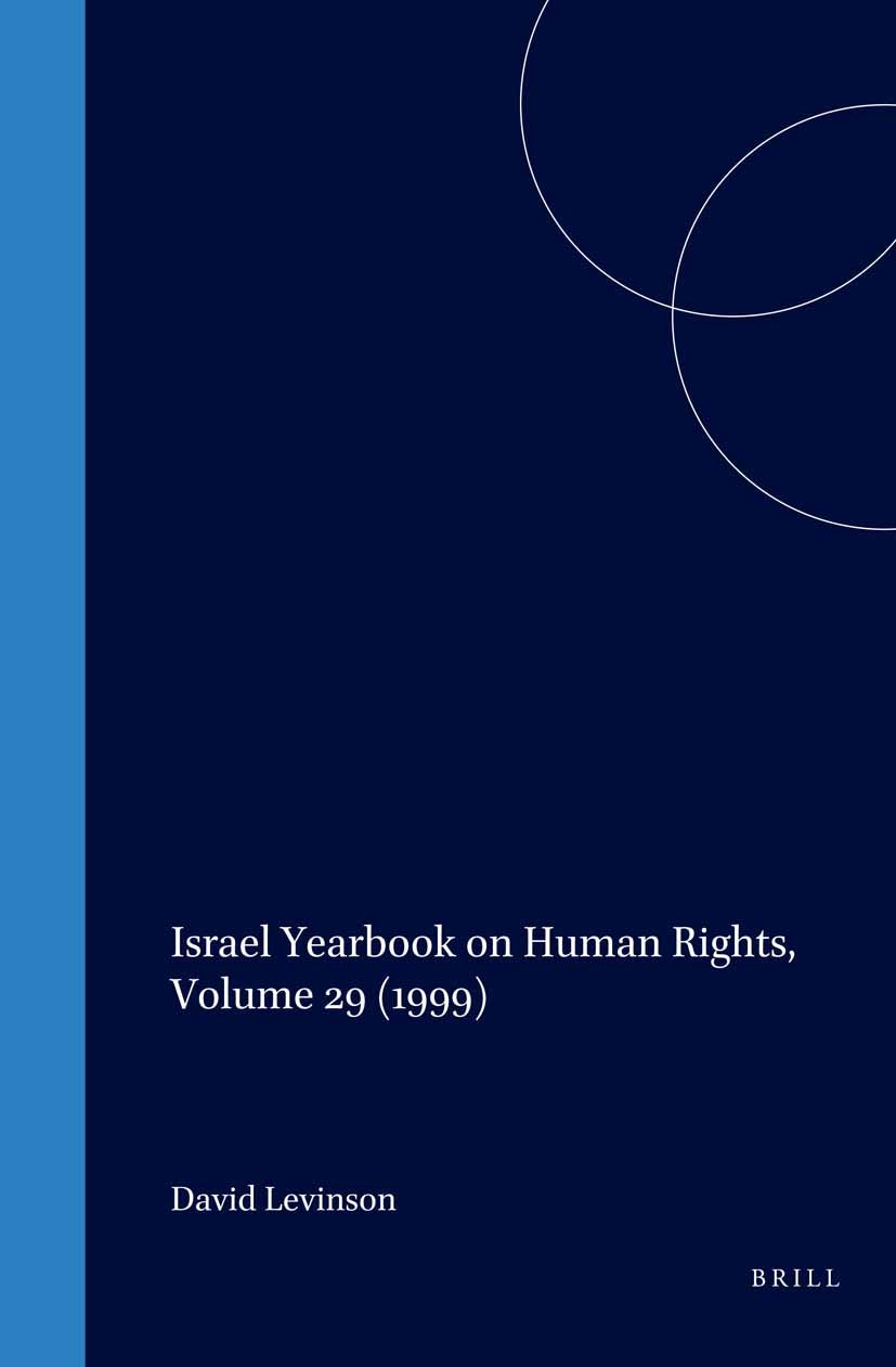Book cover image for Israel Yearbook on Human Rights, Volume 29 (1999) ISBN: 9789041114945