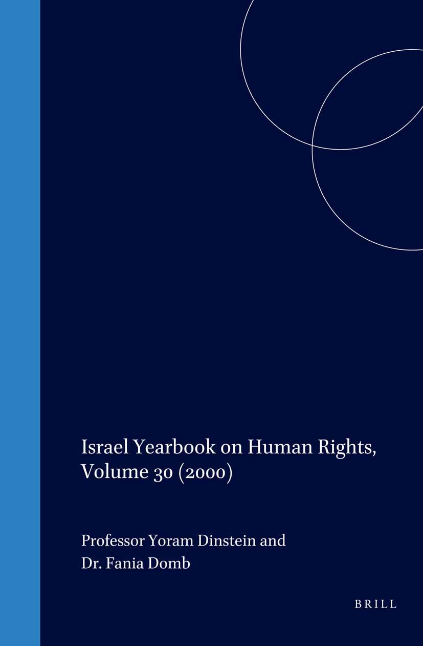 Israel Yearbook on Human Rights, Volume 30 (2000)