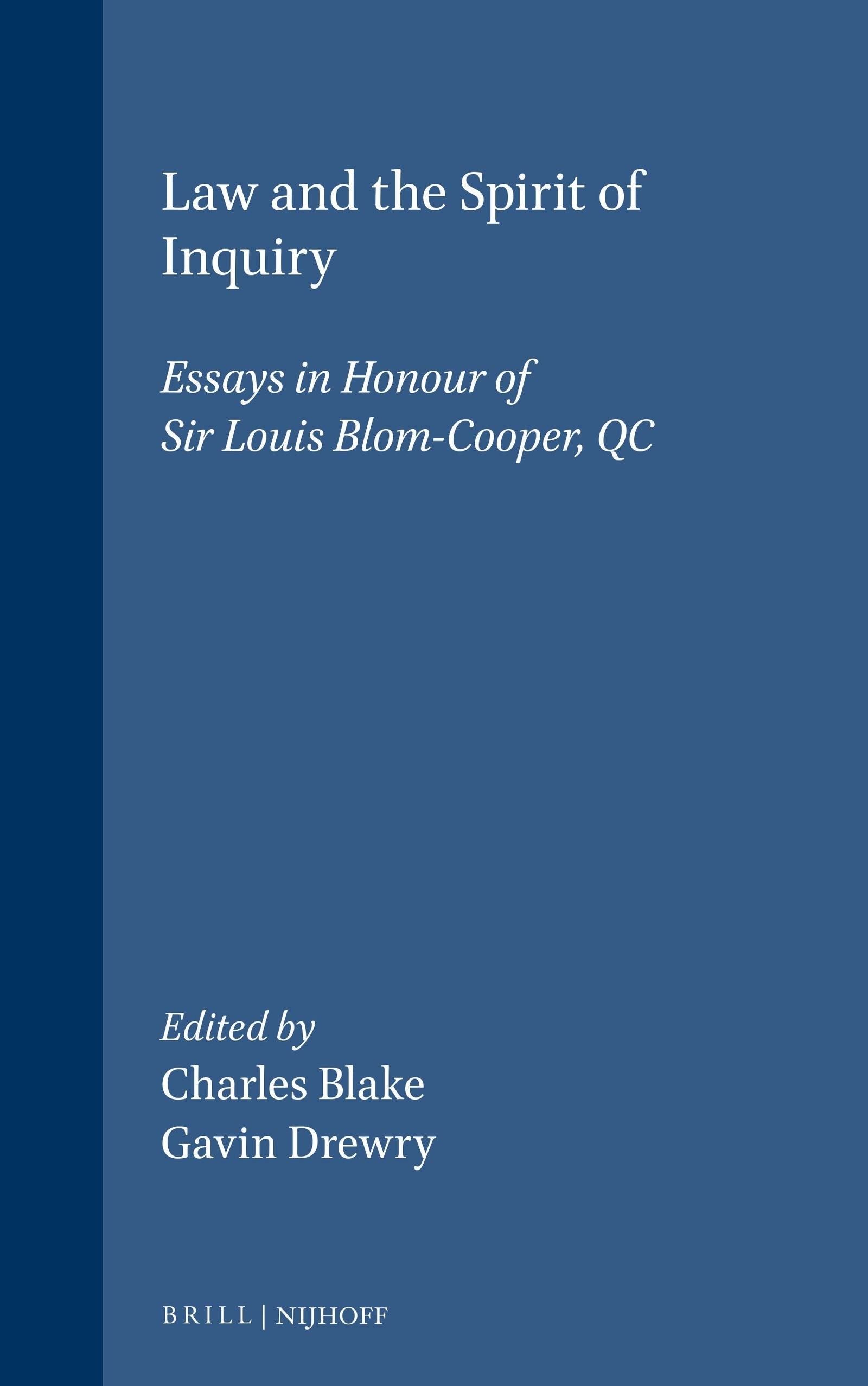 Book cover image for Law and the Spirit of Inquiry ISBN: 9789041197610