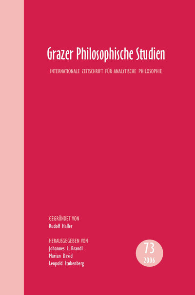 Cover image for Grazer Philosophische Studien, isbn: 9789042022324