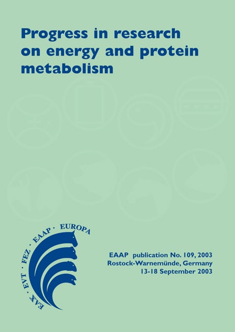 Book cover image for Progress in Research on Energy and Protein Metabolism ISBN: 9789076998244