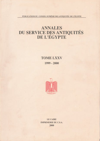 Annales du Service des Antiquités de l’Egypte