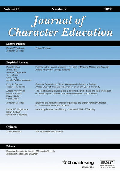 Cover image for Journal of Character Education Vol 18 Issue 2, isbn: 9798887304779