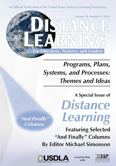 Cover image for Special Issue of Distance Learning Vol 20 Issue 4, isbn: 9798887305363