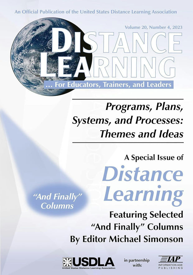 Cover image for Special Issue of Distance Learning Vol 20 Issue 4, isbn: 9798887305363