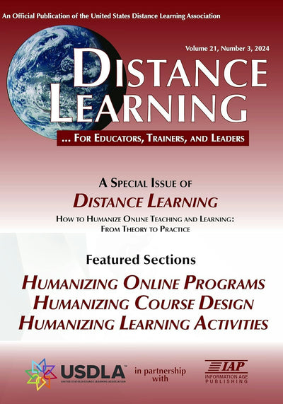 Cover image for Distance Learning Vol 21 Issue 3, isbn: 9798887308128