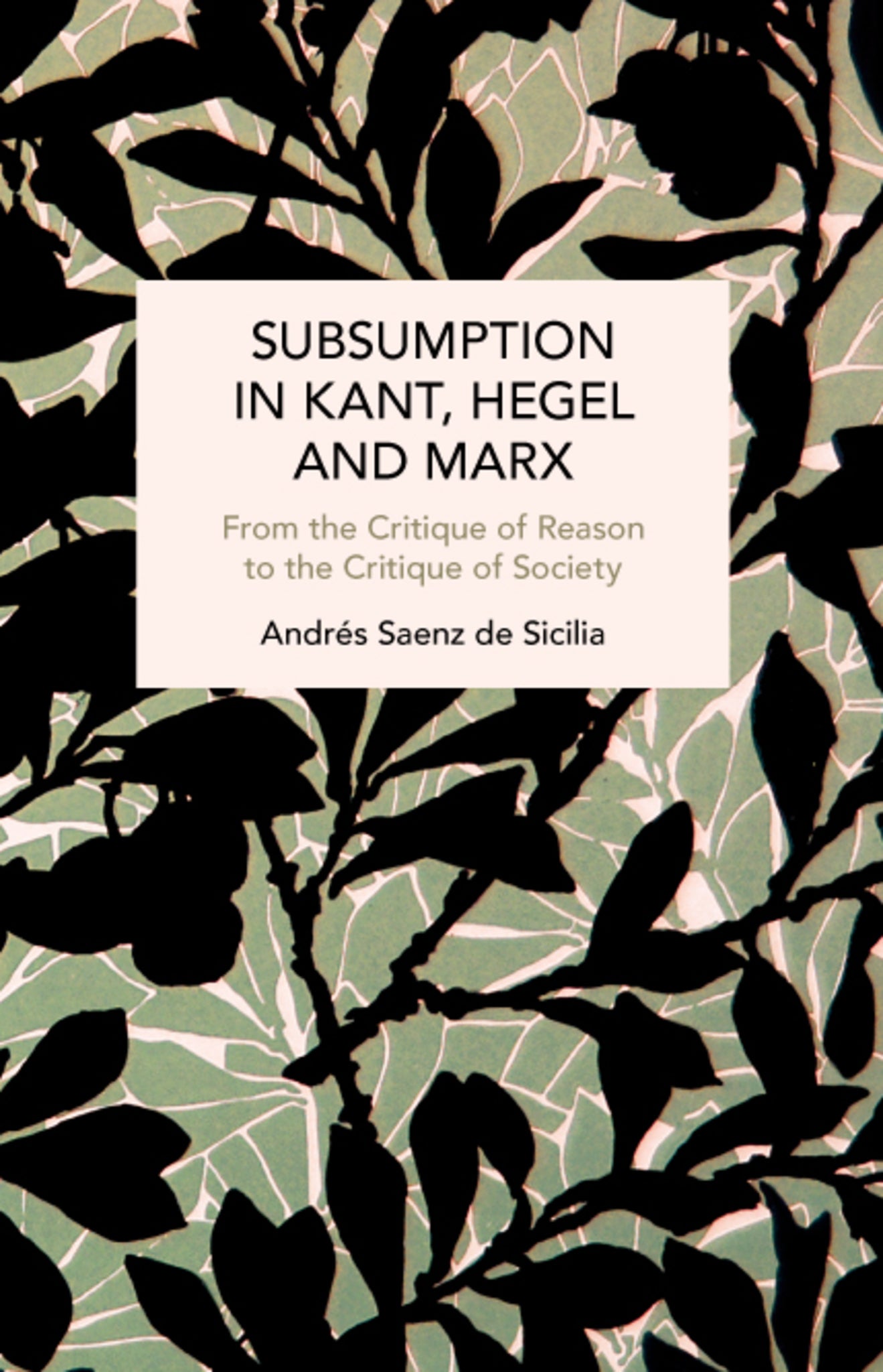 Cover image for Subsumption in Kant, Hegel and Marx ISBN 9798888905586