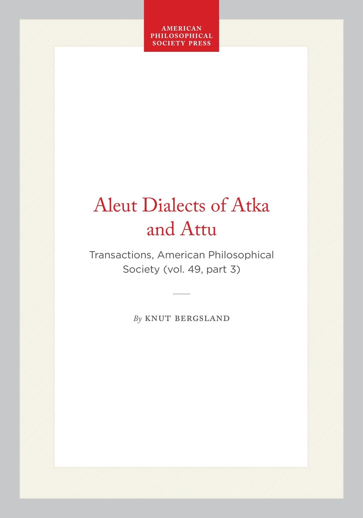 Aleut Dialects of Atka and Attu