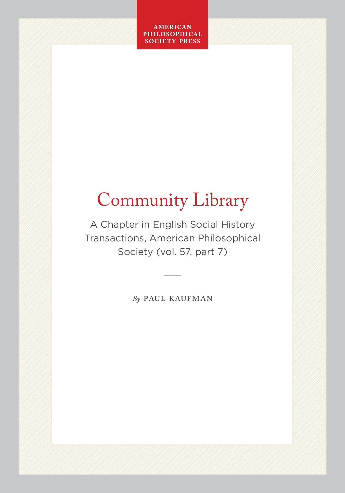 Cover image for Community Library ISBN 9798893980394