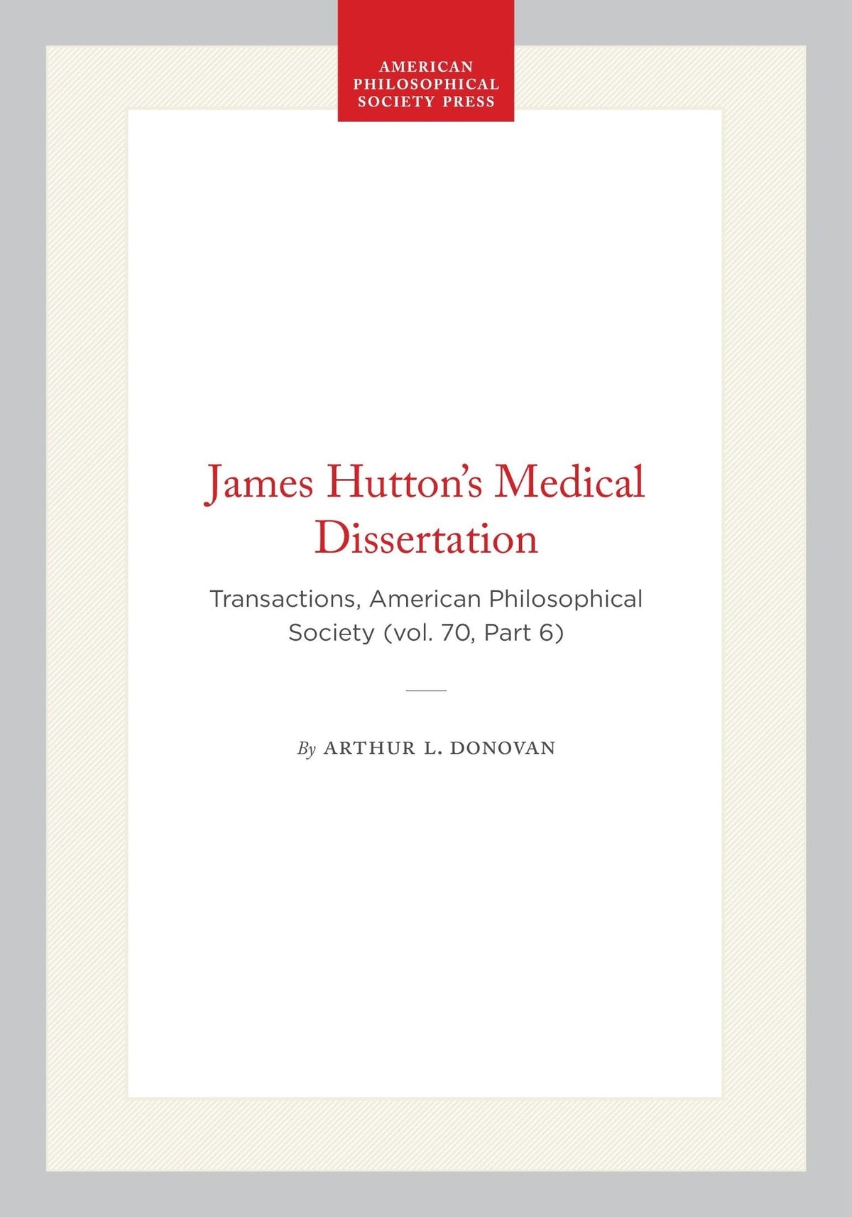 Cover image for James Hutton’s Medical Dissertation ISBN 9798893981049