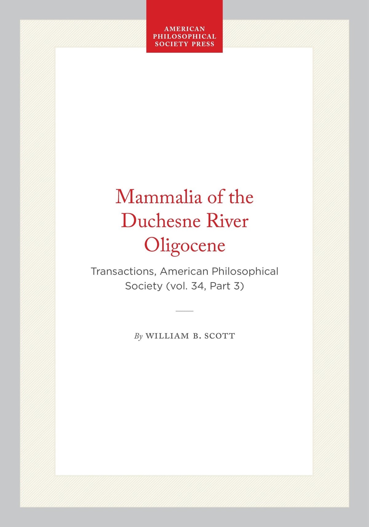 Cover image for Mammalia of the Duchesne River Oligocene ISBN 9798893981254