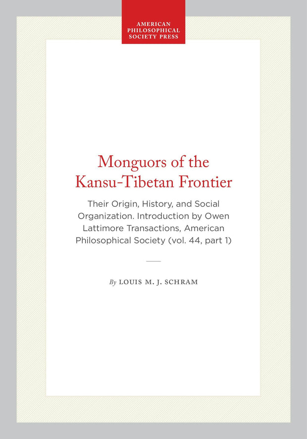 Cover image for Monguors of the Kansu-Tibetan Frontier, isbn: 9798893981322
