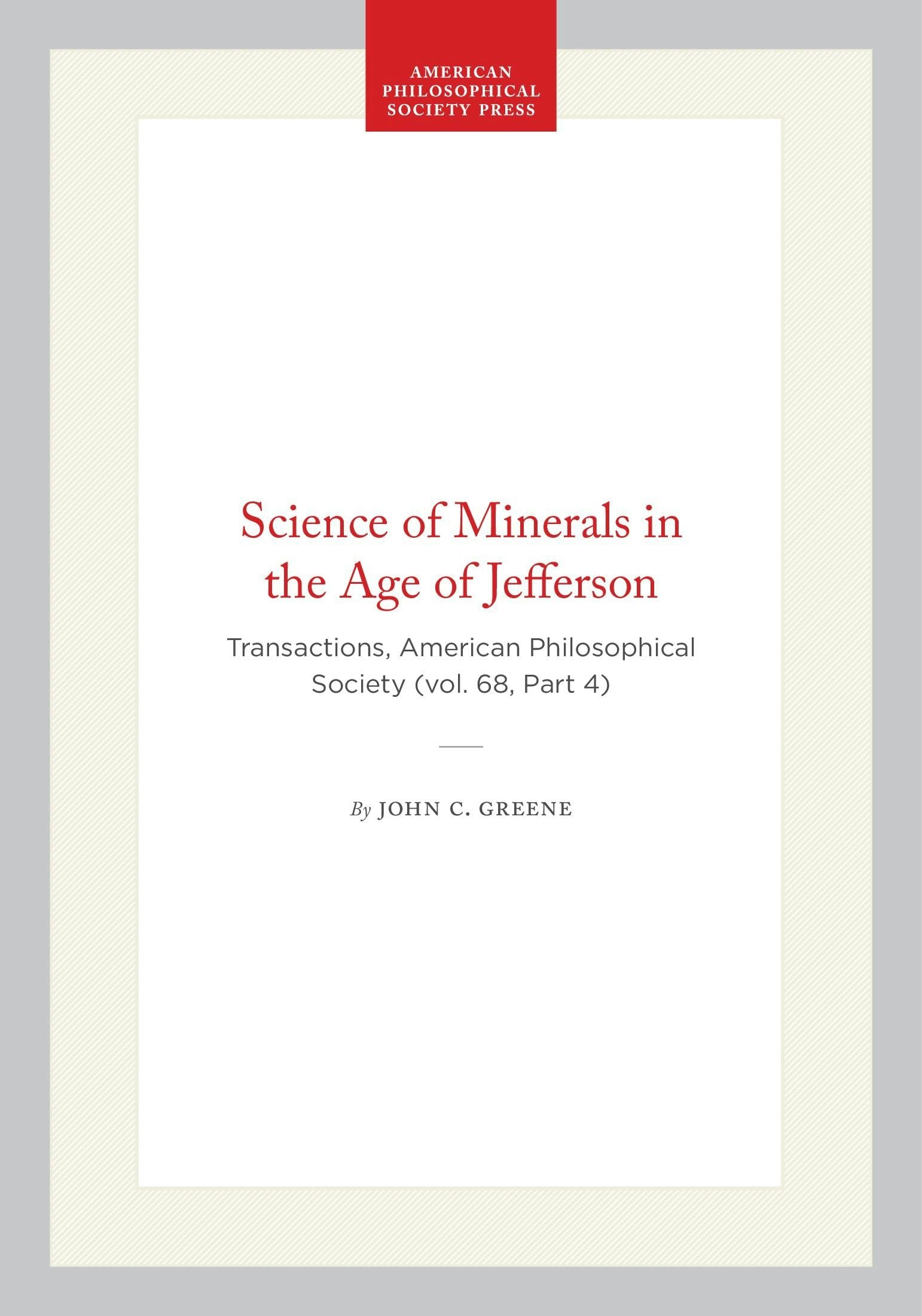 Cover image for Science of Minerals in the Age of Jefferson, isbn: 9798893981919