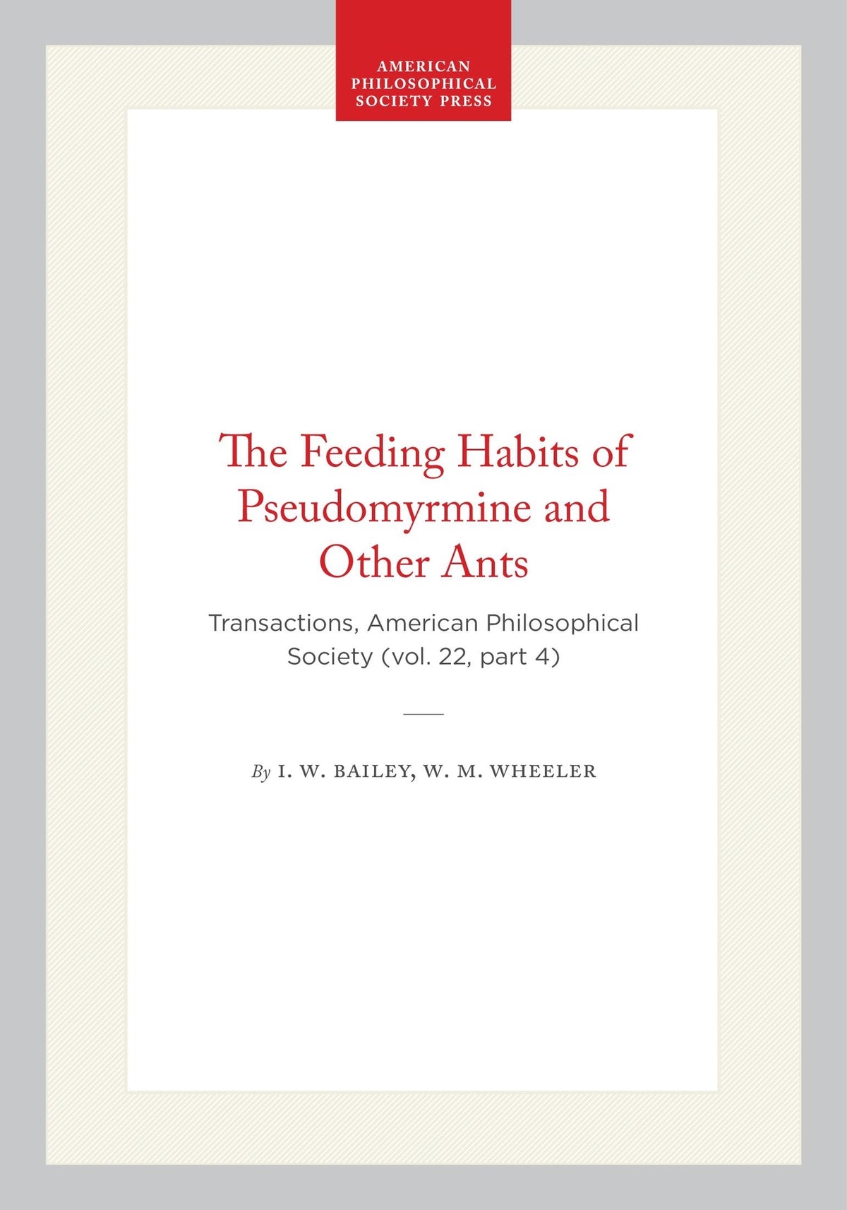The Feeding Habits of Pseudomyrmine and Other Ants
