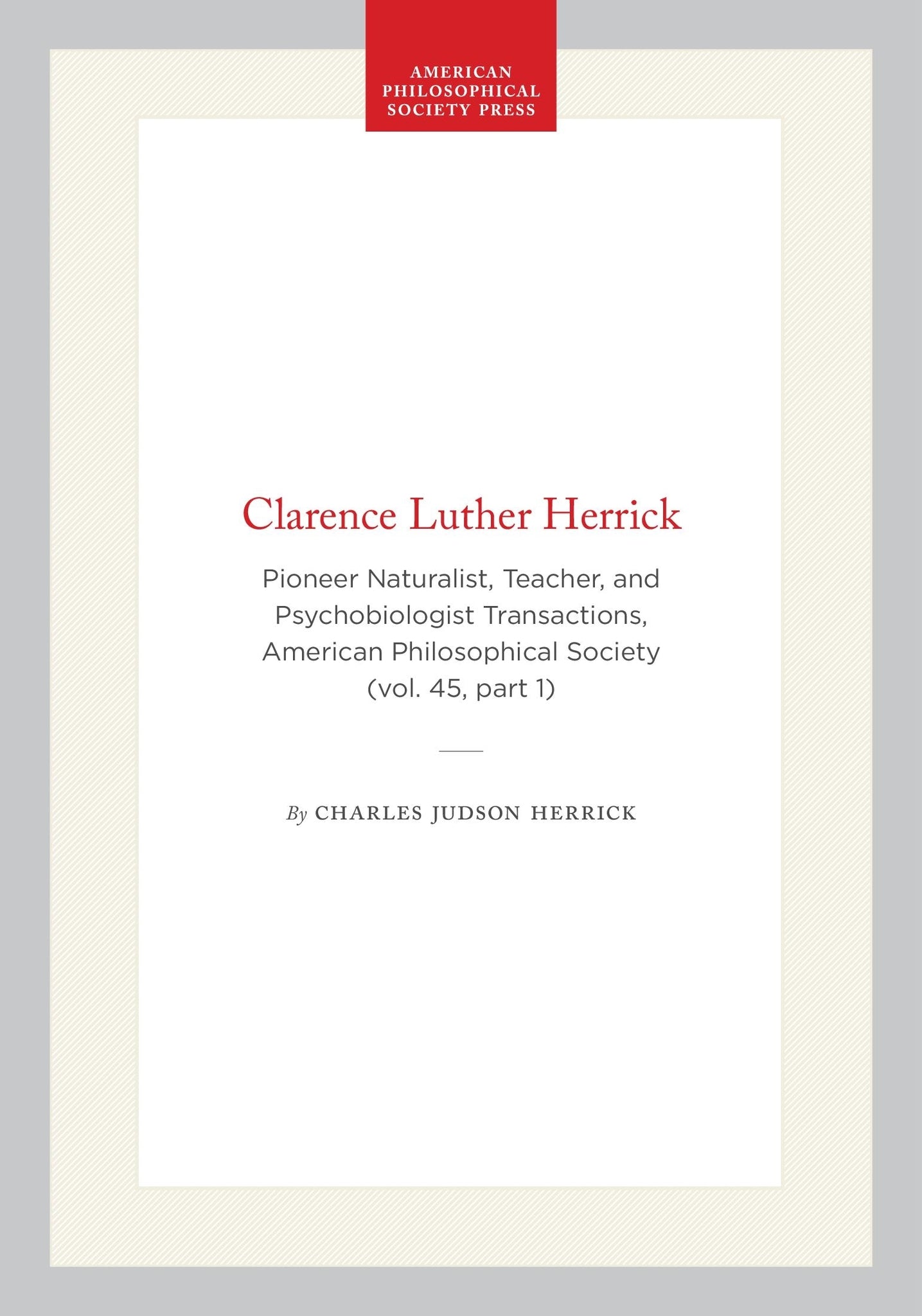Cover image for Clarence Luther Herrick ISBN 9798893982640