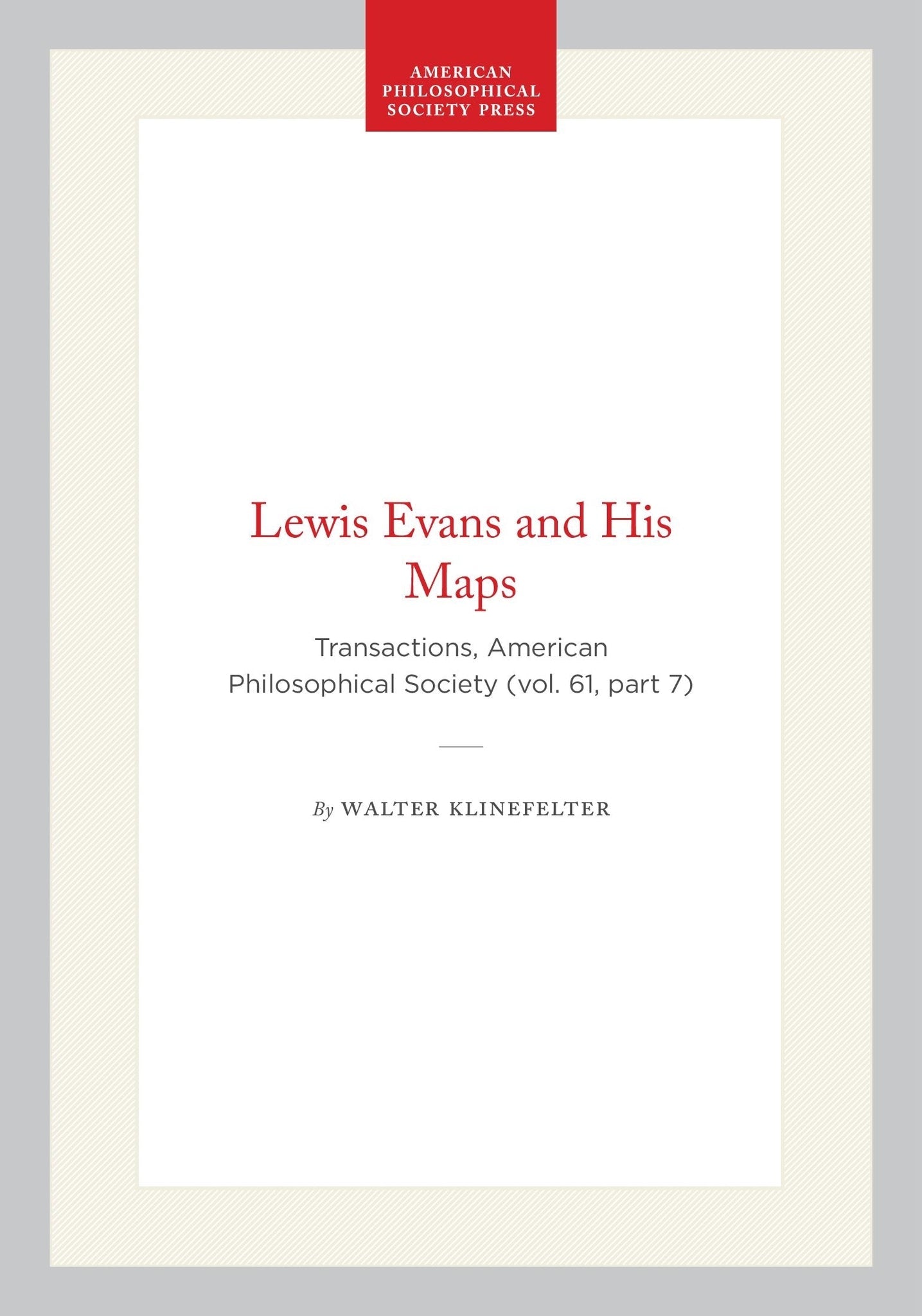 Cover image for Lewis Evans and His American Philosophical Society ISBN 9798893982824