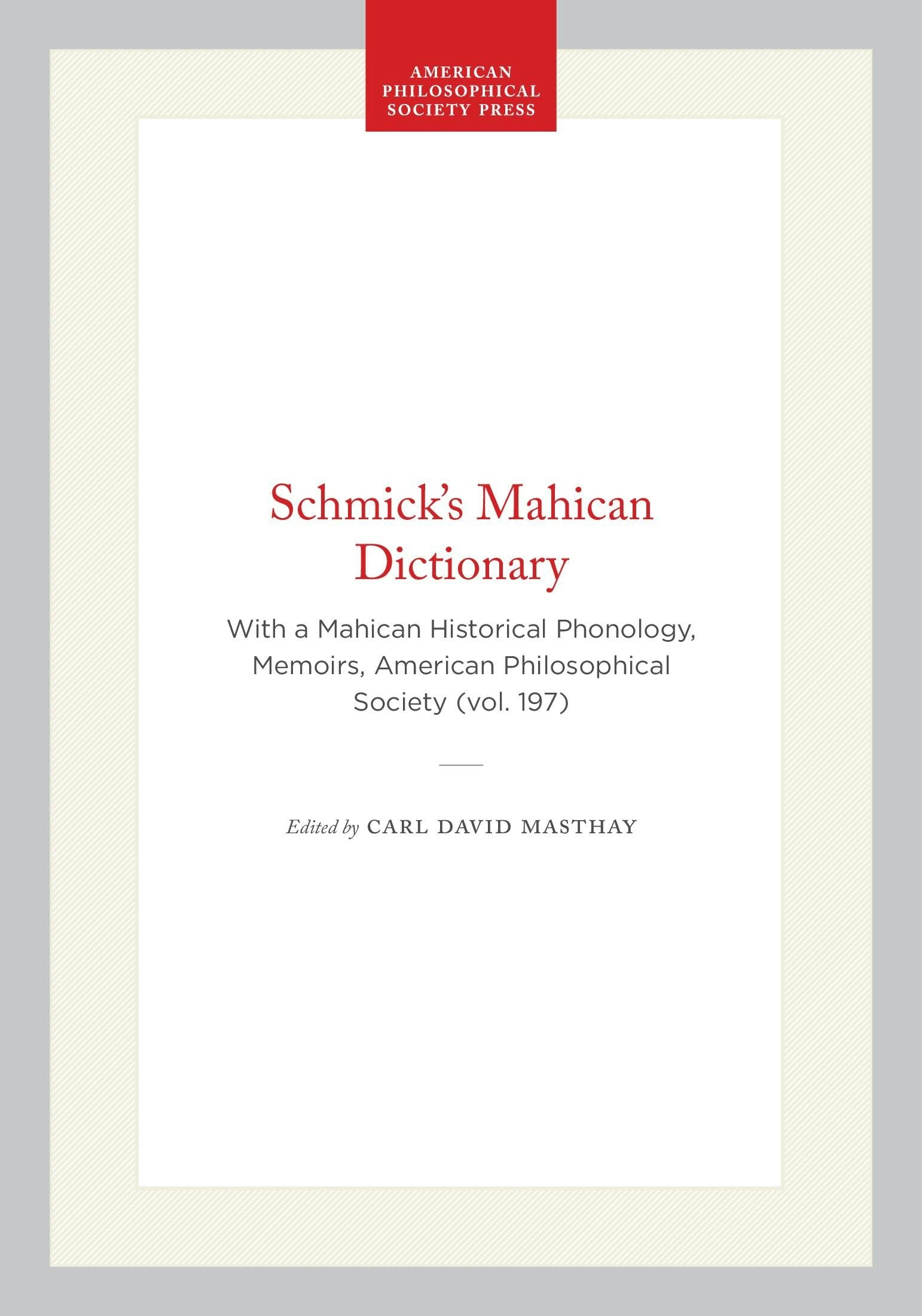 Book cover image for Schmick's Mahican Dictionary ISBN: 9798893982947