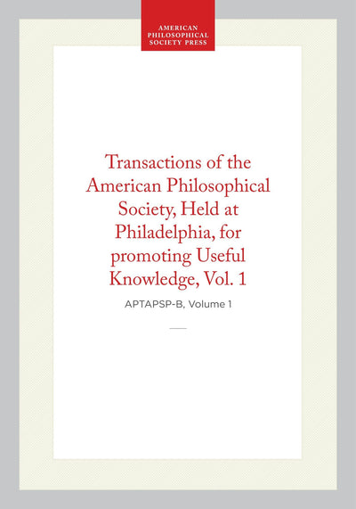 Cover image for Transactions of the American Philosophical Society, Vol 1, 1818, isbn: 9798893984439