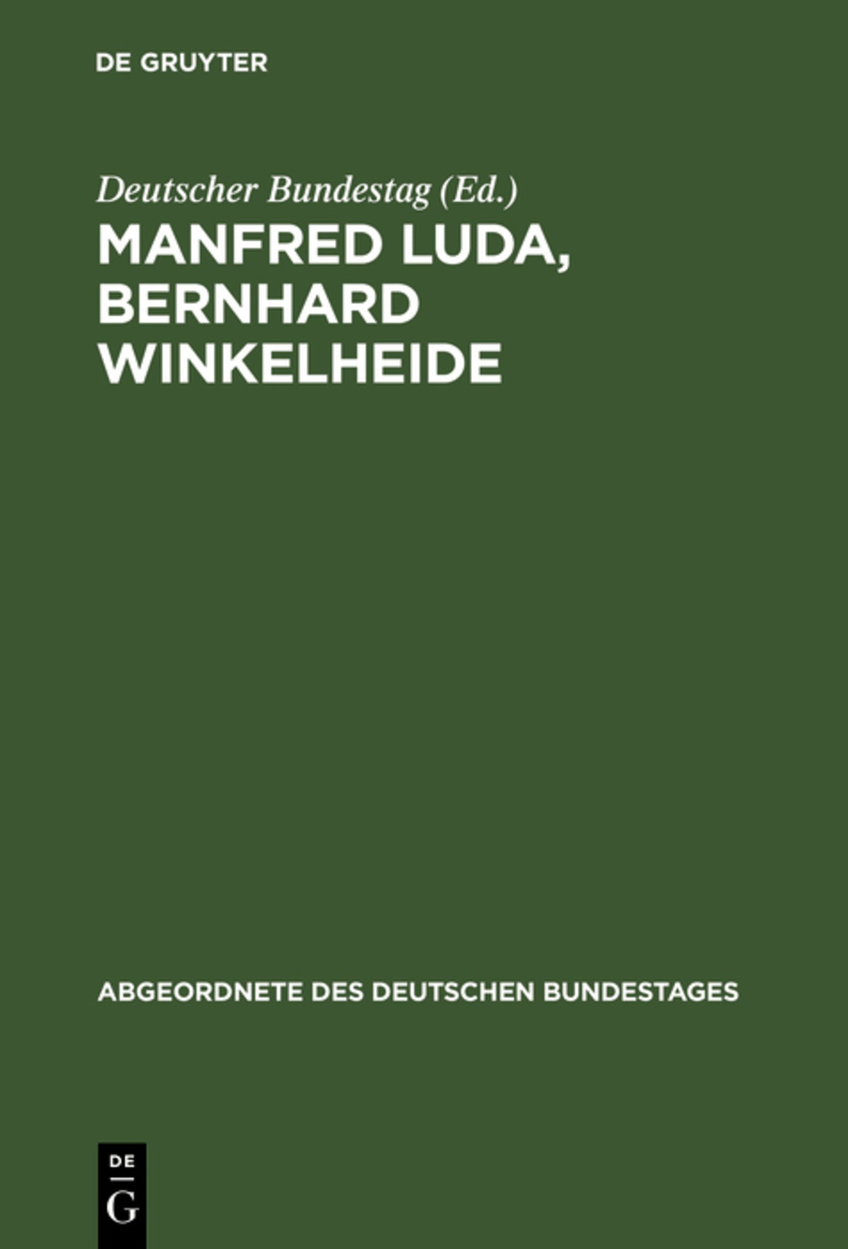 Cover image for Manfred Luda, Bernhard Winkelheide ISBN 9783486419061
