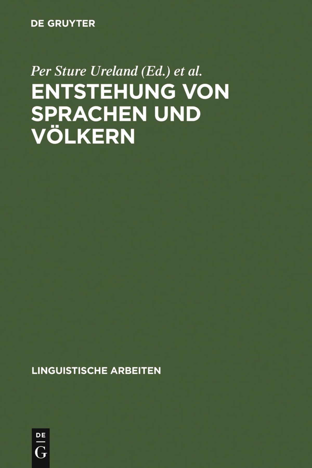 Cover image for Entstehung von Sprachen und Völkern ISBN 9783484301627