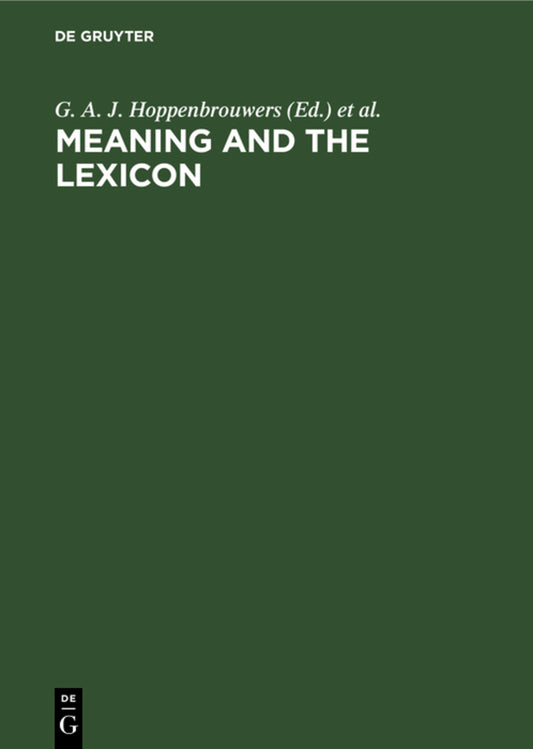 Meaning and the lexicon