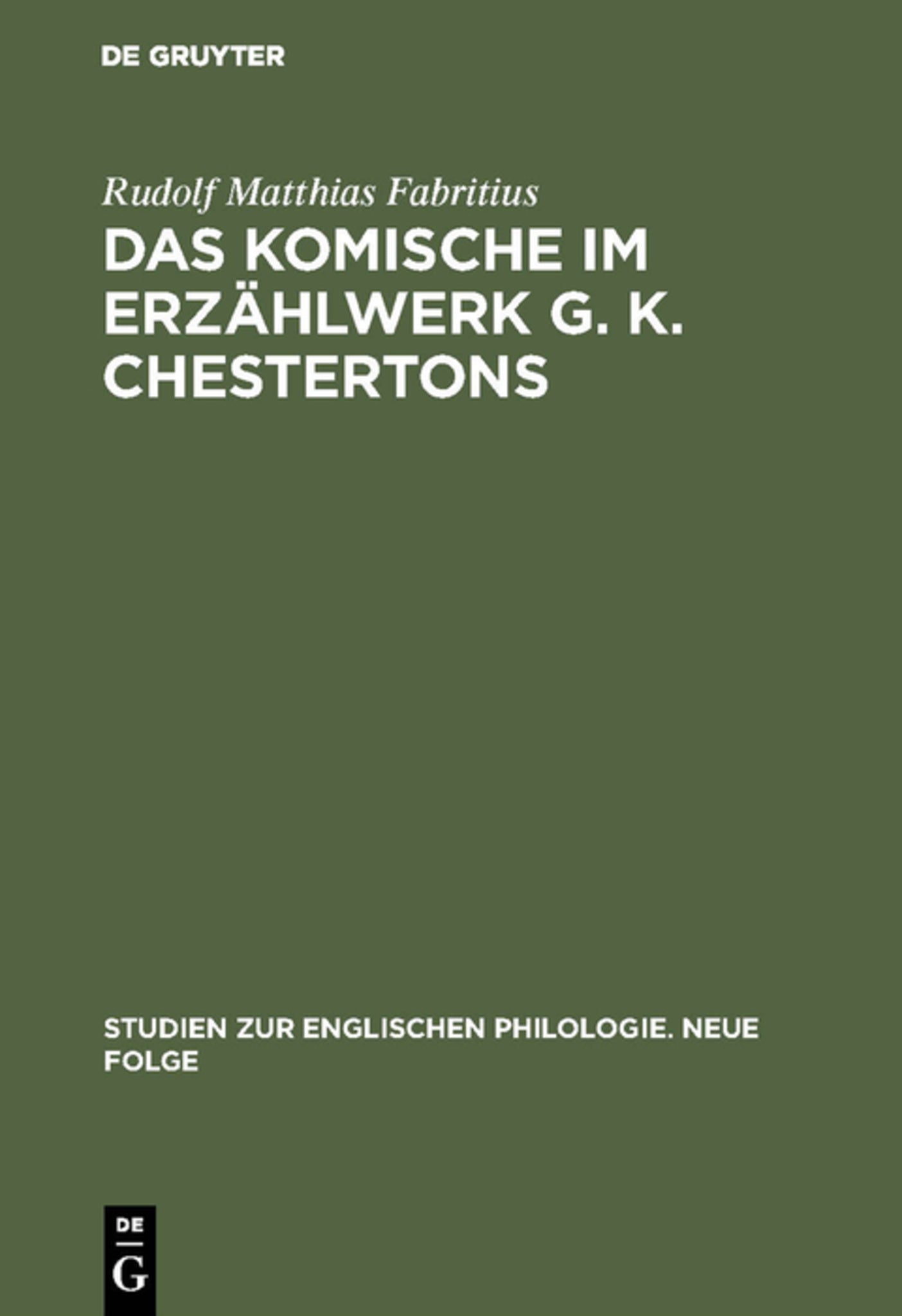 Das Komische im Erzählwerk G. K. Chestertons