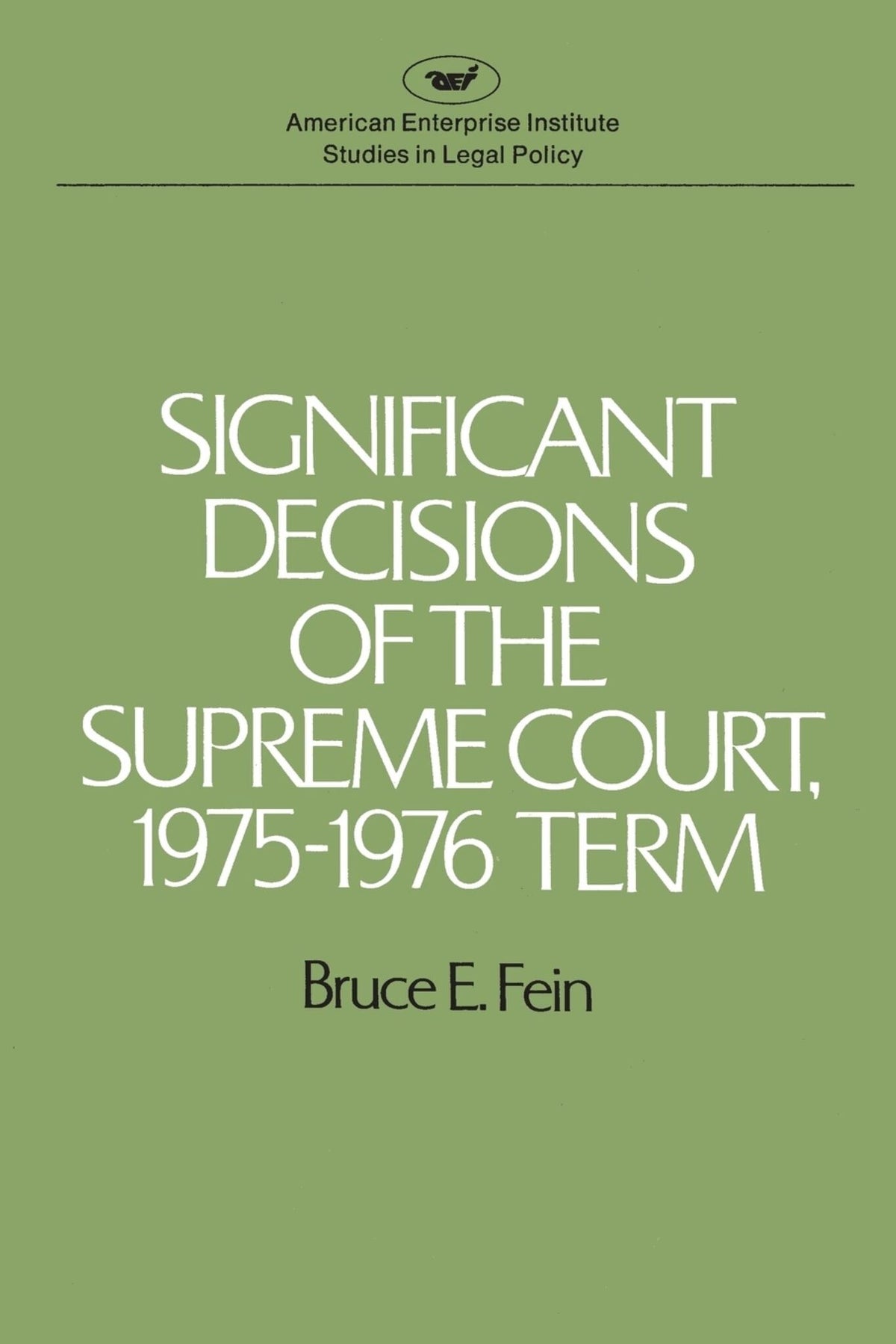 Cover image for Significant Decisions of the Supreme Court 1975-76 ISBN 9780844732831
