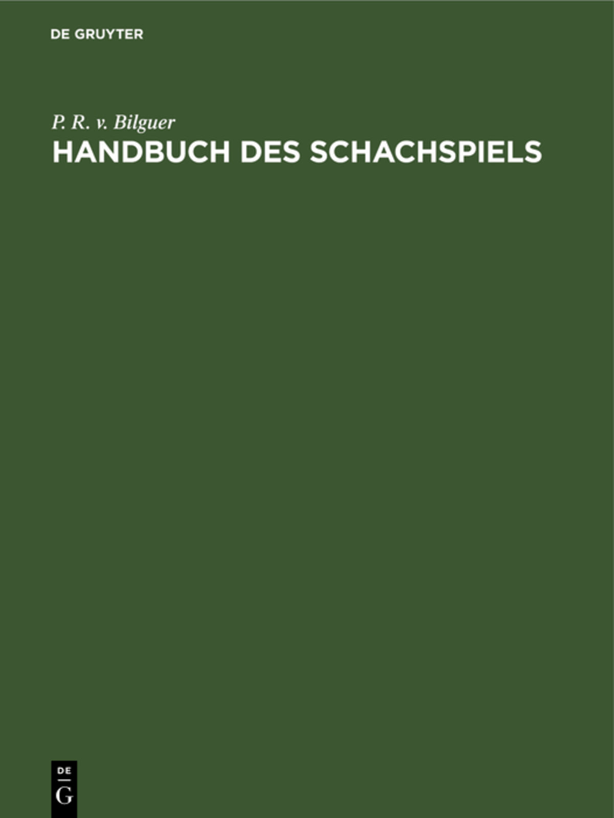 Cover image for Handbuch des Schachspiels ISBN 9783112600474